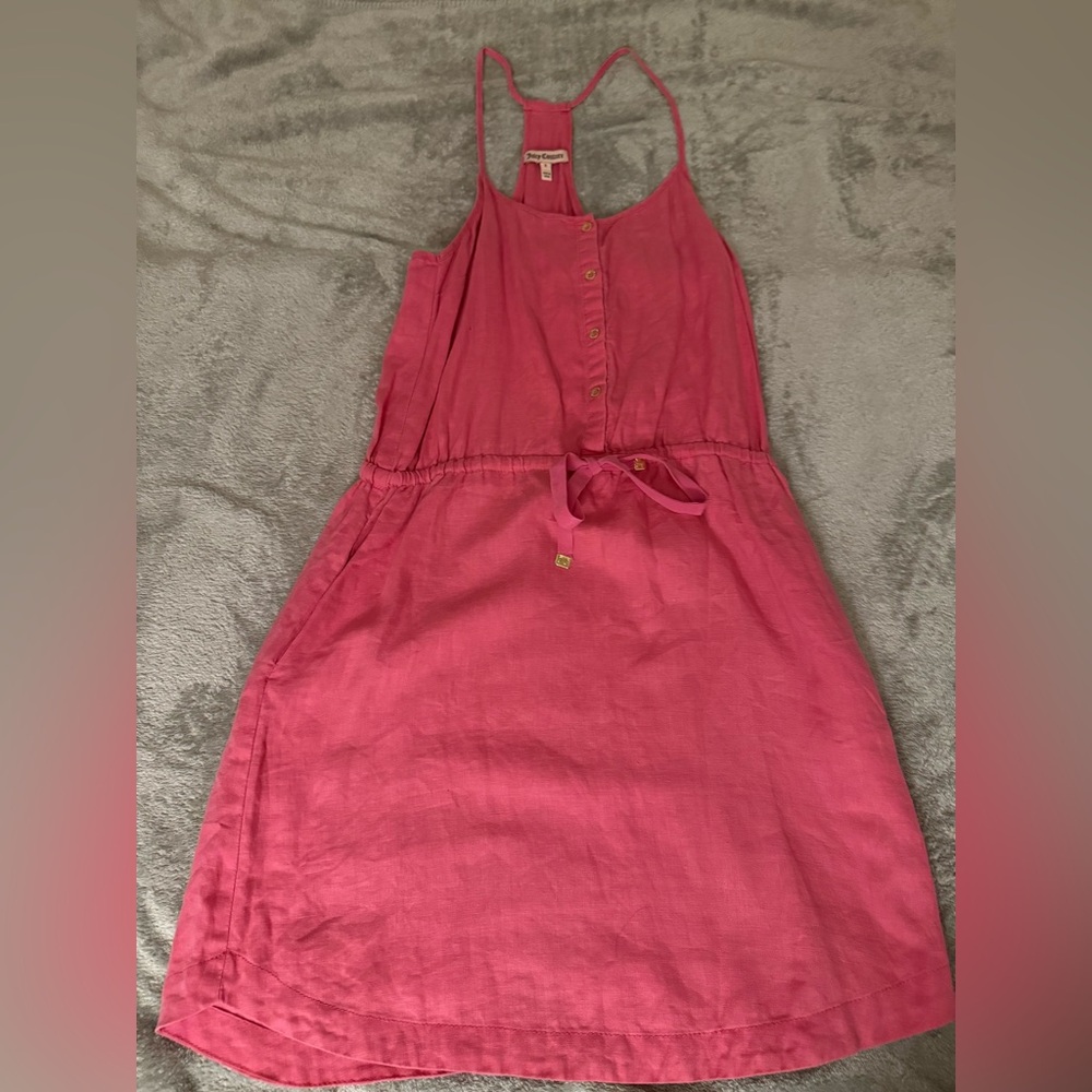 Pink Sleeveless Button-Down Dress